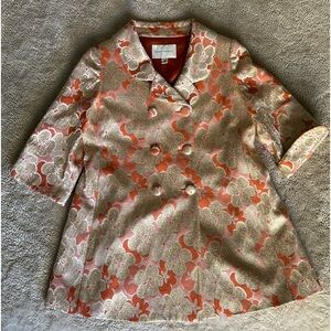 Banana Republic Silk Gold orange Brocade Jacket